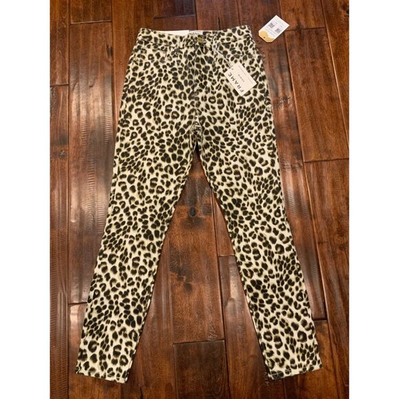 Frame Brown Leopard Print "Ali High Rise Cigarette" Skinny Jeans, Size 26, NWT! - Picture 1 of 8
